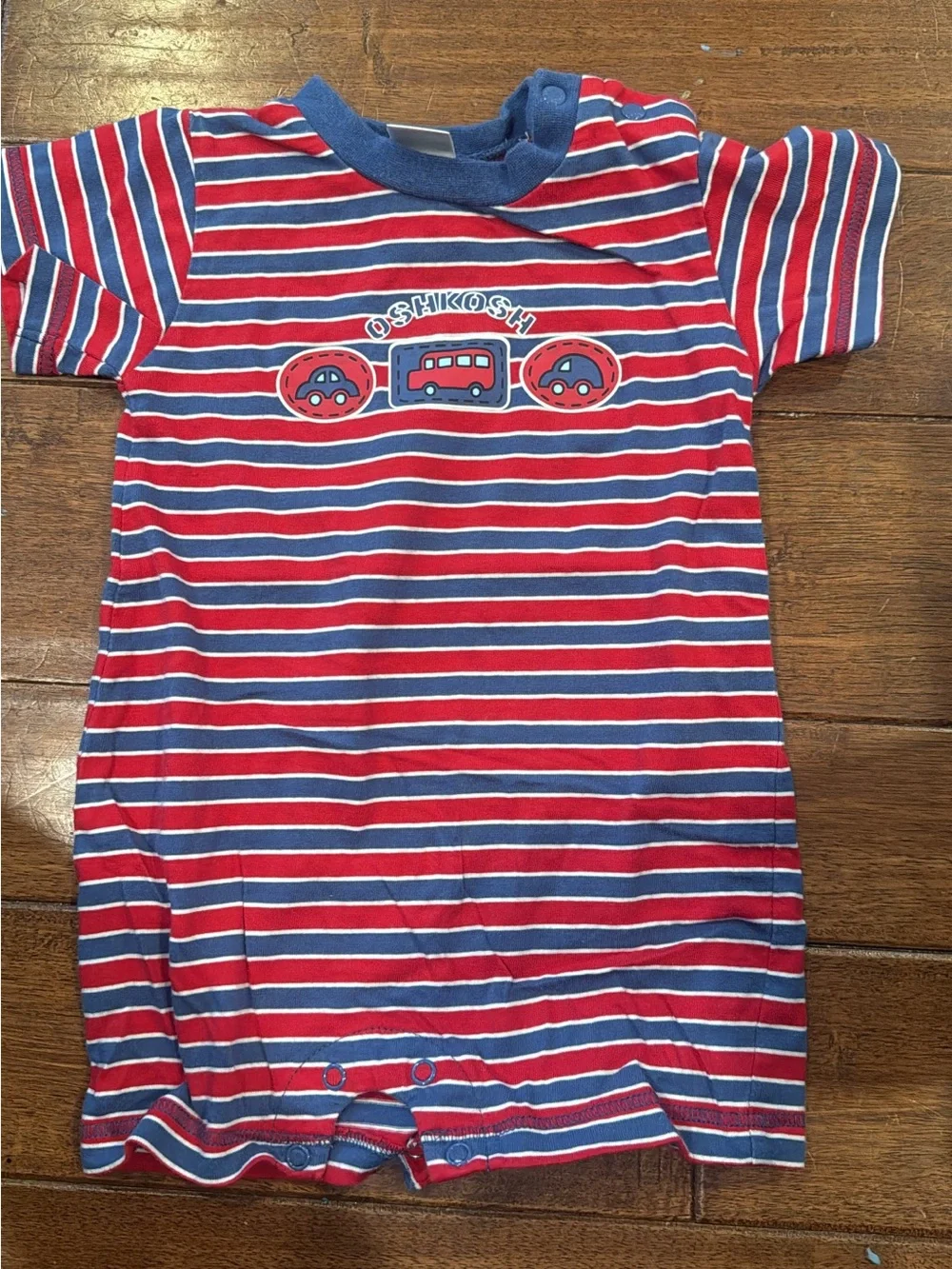 Vintage OshKosh B'gosh Red & Blue Striped Kids Romper